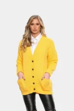 Chunky Cable Knit Button Cardigan For Women
