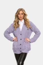 Ladies Long Sleeves Button Cardigan