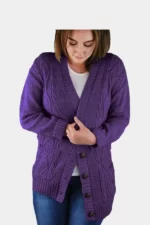 Women’s Chunky Aran Cable Knitted Button Cardigan