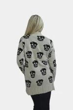 Women's Skull Printed Open Front Cardigan