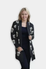 Women's Skull Printed Open Front Cardigan