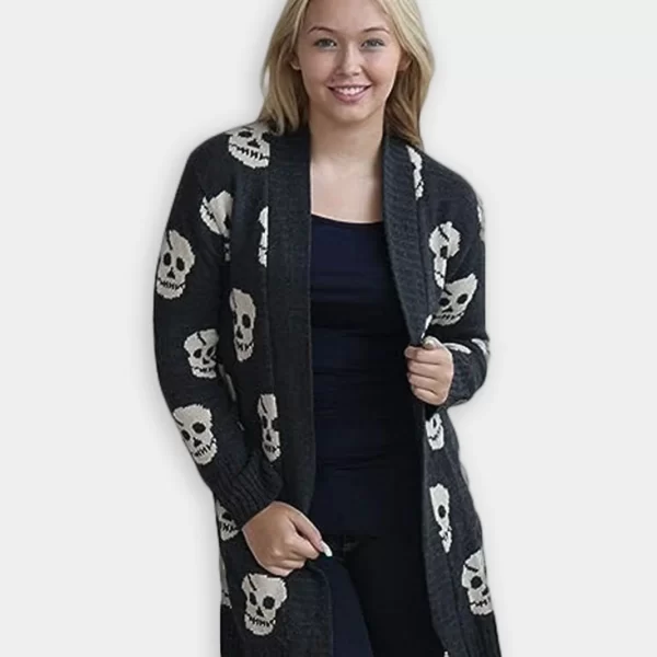 Womens skull cardigan on sale sweater